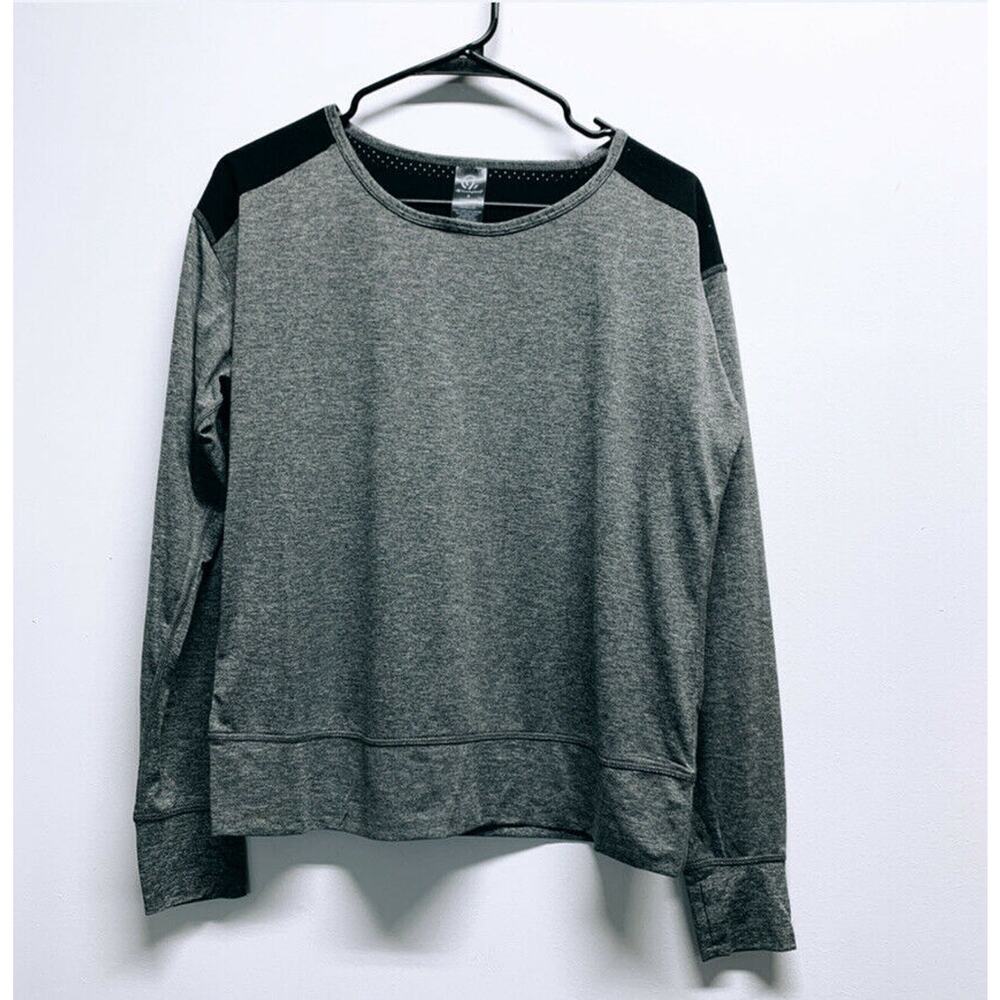 c9 by Champion Women Black Gray t Shirt Long Sleeve sz small Crew neck